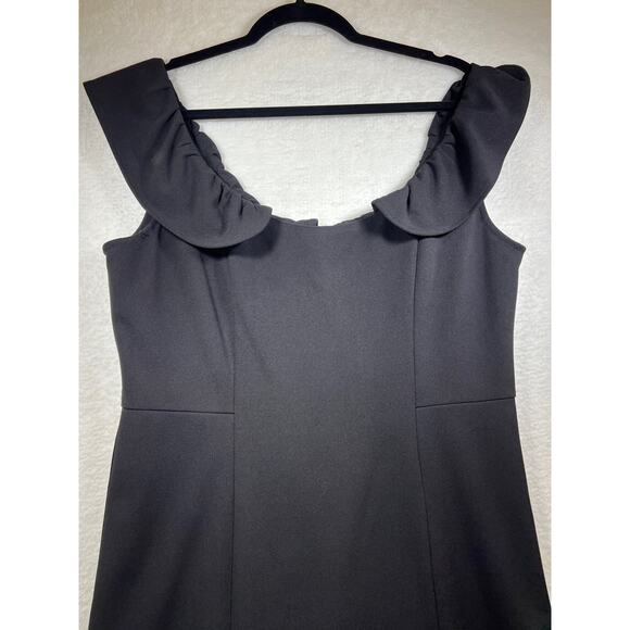 Nanette Lepore Black Tiered Ruffle Hem Off Shoulder Mini Dress Womens 8 - Picture 3 of 14